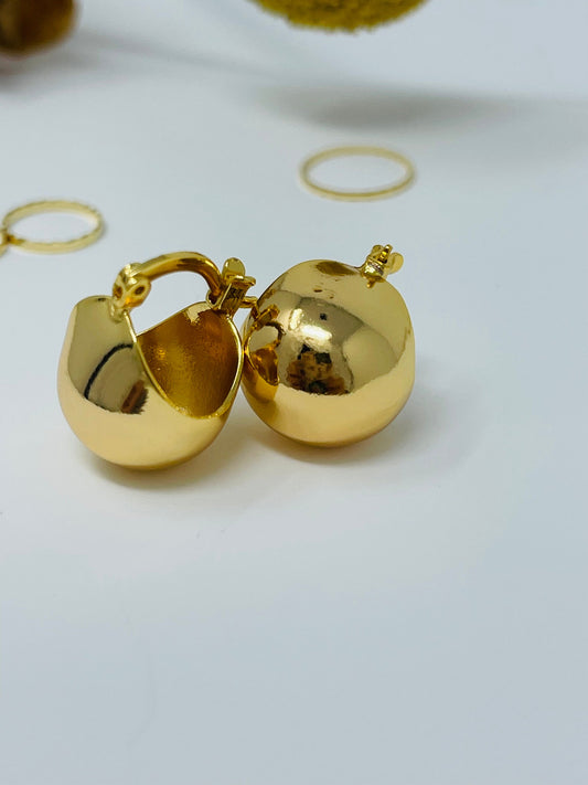 18k Goldfilled small chunky hoop earrings, chunky gold hoop earrings, small chunky hoops, earrings for woman.