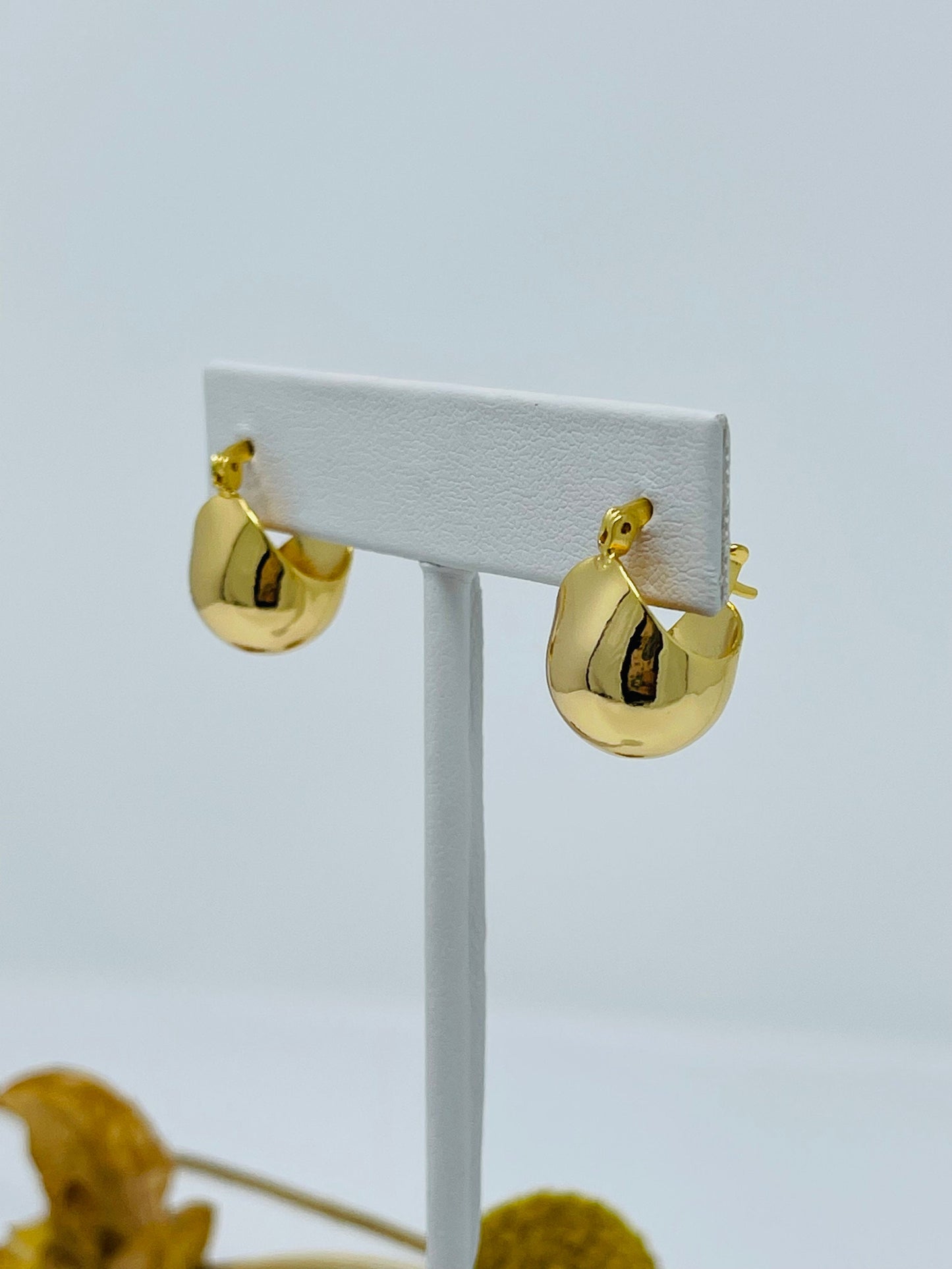 18k Goldfilled small chunky hoop earrings, chunky gold hoop earrings, small chunky hoops, earrings for woman.